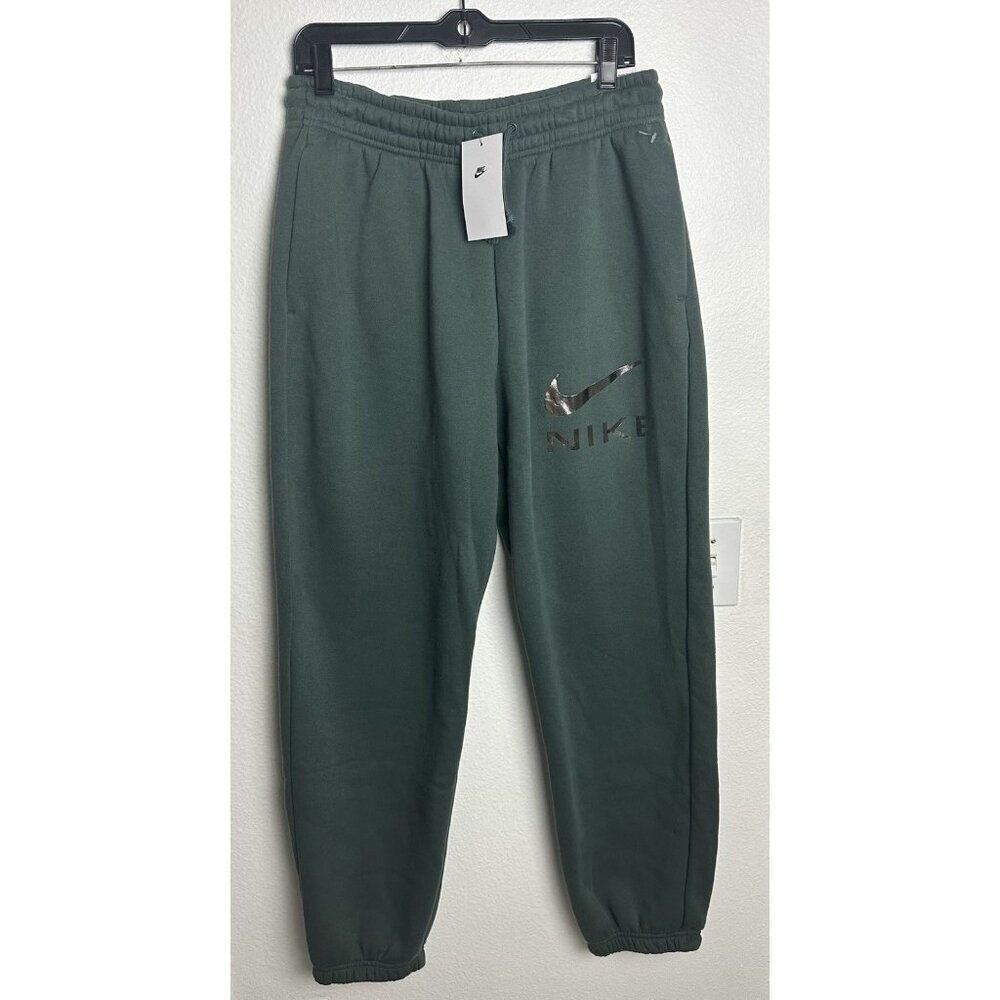 NIKE Sportswear Phoenix Fleece High-Waisted Oversized Pants Size M Green New - Picture 2 of 15